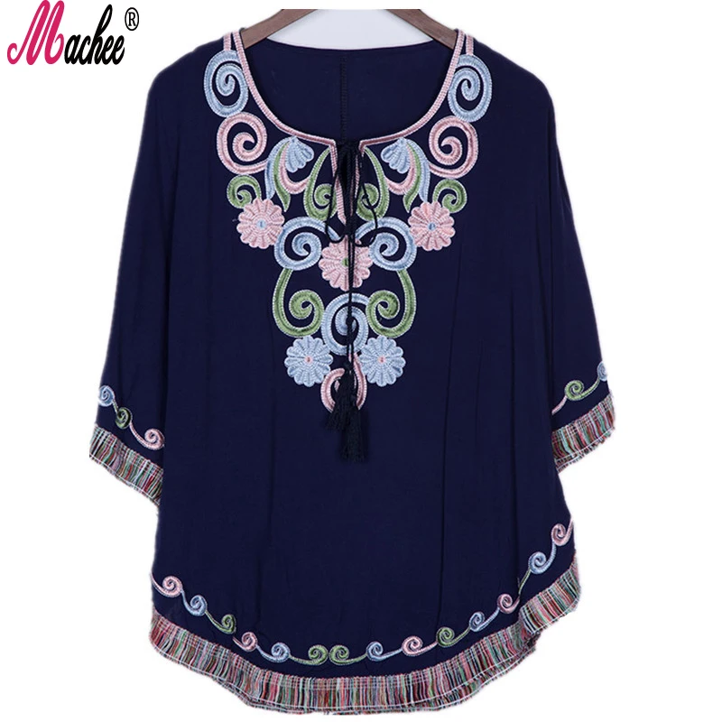 Flymokoii New Summer Vintage Female Ethnic Floral Loose Shirt Batwing Sleeve Woman Embroidery Mexican Blouse Cotton Boho Top
Flymokoii New Summer Vintage Female Ethnic Floral Loose Shirt Batwing Sleeve Woman Embroidery Mexican Blouse Cotton Boho Top