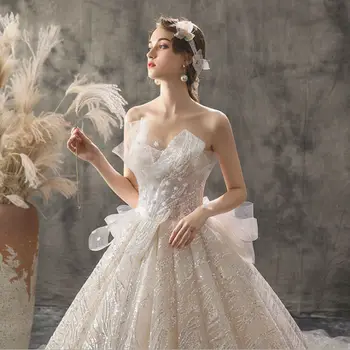 2019 Wedding Backless Bow Strapless Temperament Luxury Women Ball Gown Sleeveless Chinese Style Bandage Party Dresses Wholesale
2019 Wedding Backless Bow Strapless Temperament Luxury Women Ball Gown Sleeveless Chinese Style Bandage Party Dresses Wholesale