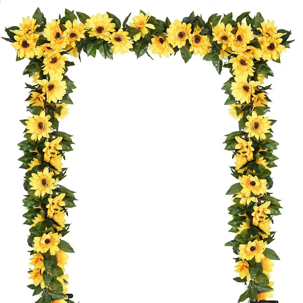 DSstyles 2Pcs Artificial Sunflower Flower Rattan with Green Leaves for Indoor Wedding Home Decor
DSstyles 2Pcs Artificial Sunflower Flower Rattan with Green Leaves for Indoor Wedding Home Decor