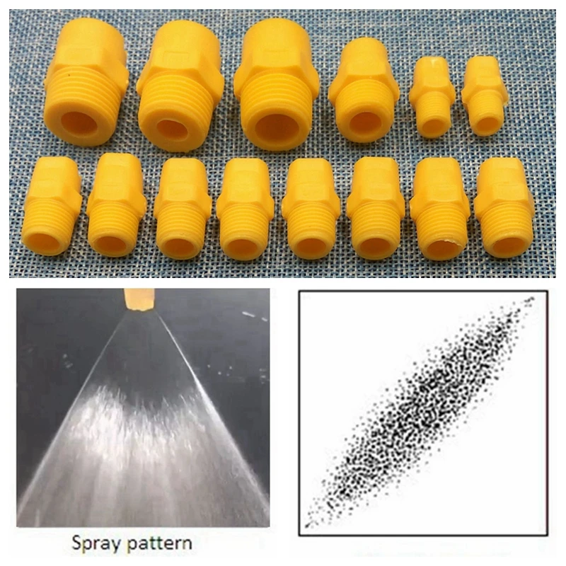 Flat fan-shaped spray nozzle, 1/8" 1/4" 3/8" 1/2" plastic vee jet flat fan spray nozzles for Industrial high impact Cleaning
Flat fan-shaped spray nozzle, 1/8" 1/4" 3/8" 1/2" plastic vee jet flat fan spray nozzles for Industrial high impact Cleaning