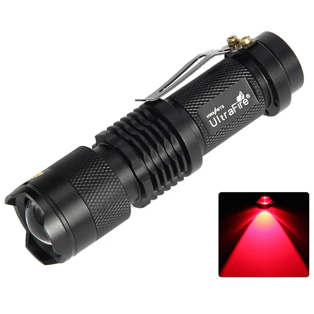 

1pcs/3pcs 3 Mode Red Light XP-E Q5 UltraFire SK68 LED Tactical Zoom Flashlight 14500 Waterproof Portable Mini Torch