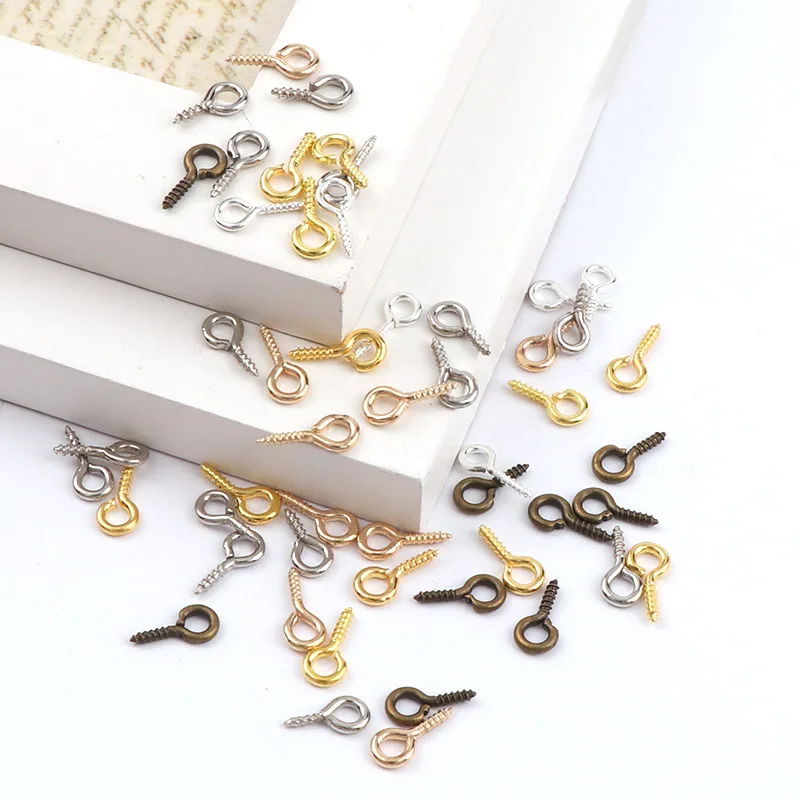 100pcs Small Tiny Mini Eye Pins Eyepins Hooks Eyelets Screw Threaded Stainless Steel Clasps Hook Jewelry Findings For Making DIY
100pcs Small Tiny Mini Eye Pins Eyepins Hooks Eyelets Screw Threaded Stainless Steel Clasps Hook Jewelry Findings For Making DIY