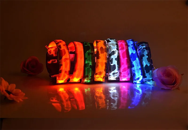 G3 New Cute Pet Dog Collar Pet nylon Camouflage Light-emitting collar LED flash luminous collars for Puppy dog yorkshire
G3 New Cute Pet Dog Collar Pet nylon Camouflage Light-emitting collar LED flash luminous collars for Puppy dog yorkshire