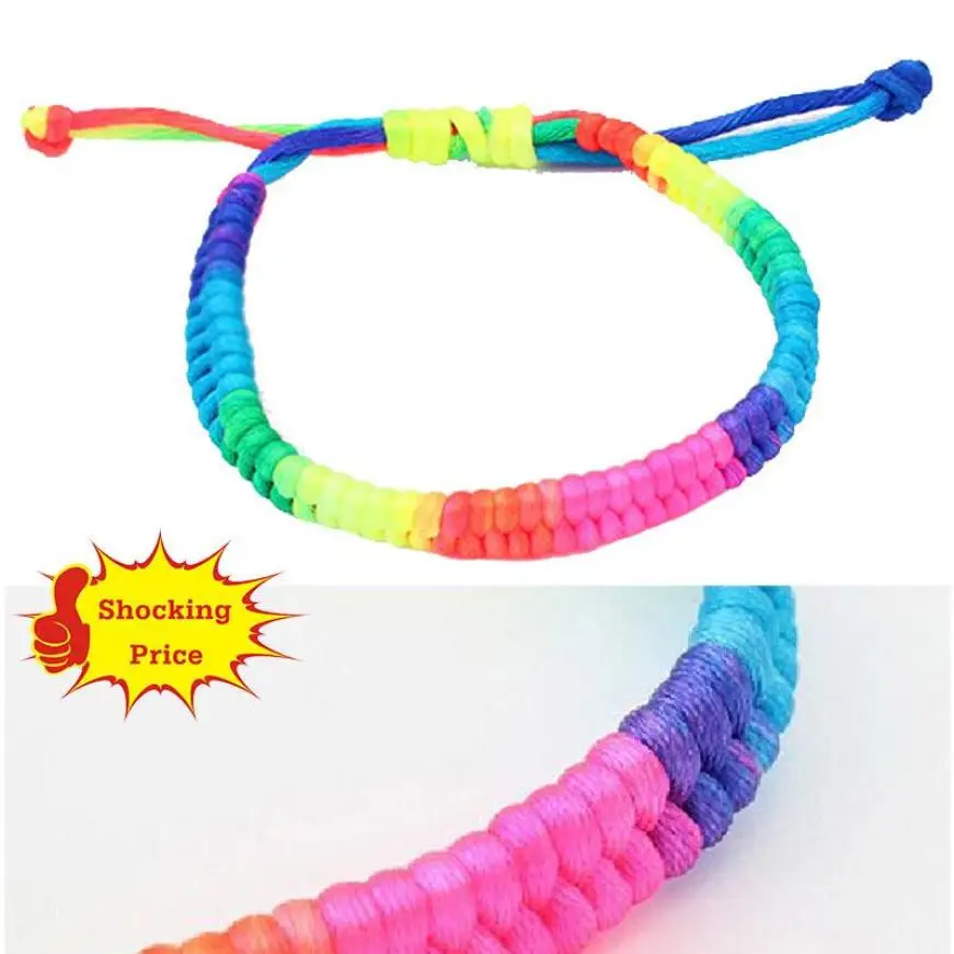 Fancinating Adjustable Bracelets Rainbow Fluorescent Colors Woven Bracelet Jewelry Accessories Wristband Exquisite Wristlet
Fancinating Adjustable Bracelets Rainbow Fluorescent Colors Woven Bracelet Jewelry Accessories Wristband Exquisite Wristlet