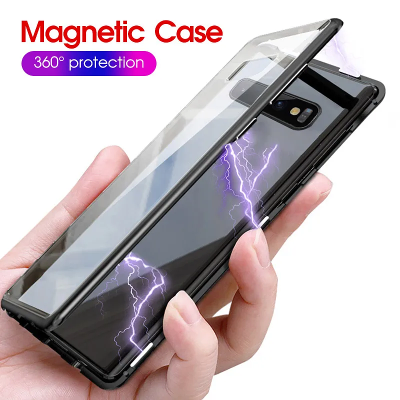 

Ultra Magnetic Adsorption Phone Case For Samsung Galaxy S10 S8 S9 Plus Coque For Galaxy Note 8 9 Luxury Magnet Glass Cover Funda