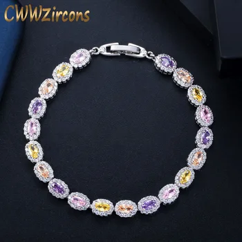 CWWZircons Elegant Design Multi Purple Pink Yellow Colors Oval Cubic Zirconia Crystal Bracelets for Women Jewelry Gift CB198
CWWZircons Elegant Design Multi Purple Pink Yellow Colors Oval Cubic Zirconia Crystal Bracelets for Women Jewelry Gift CB198