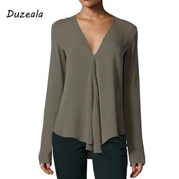 Duzeala Autumn Vintage Women Chiffon Blouse Shirt V-Neck Long Sleeve Female Tunic Casual Plus Size Blouse Kimonos Mujer
Duzeala Autumn Vintage Women Chiffon Blouse Shirt V-Neck Long Sleeve Female Tunic Casual Plus Size Blouse Kimonos Mujer