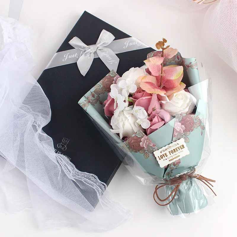 Creative Simulation Soap Flower Rose Bouquet Gift Box Eternal Flower Soap Flower Teacher's Day Gift To Female Teacher Practical
Creative Simulation Soap Flower Rose Bouquet Gift Box Eternal Flower Soap Flower Teacher's Day Gift To Female Teacher Practical