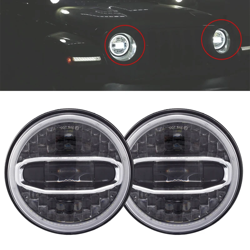 New 2pcs 7inch LED Round Headlight White DRL Hi Low Beam for Jeep Wrangler JK TJ LJ lada niva Headlamps
New 2pcs 7inch LED Round Headlight White DRL Hi Low Beam for Jeep Wrangler JK TJ LJ lada niva Headlamps