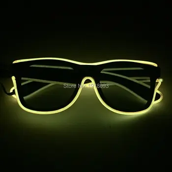 Bright Yellow EL Wire Flashing Sunglasses with dark lens Novelty Lighting Neon glow light For Festival Party Supplies With DC-3V
Bright Yellow EL Wire Flashing Sunglasses with dark lens Novelty Lighting Neon glow light For Festival Party Supplies With DC-3V