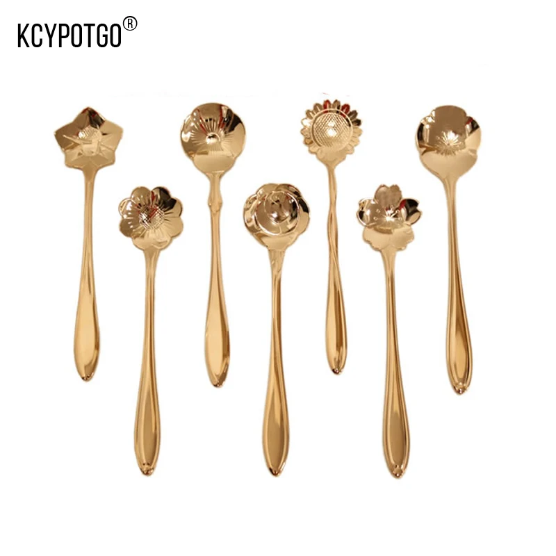 Cute creative Stainless steel Flowers Shape coffee and Ice cream spoon multiple uses Tableware and Kitchen Tools 8PCS/set
Cute creative Stainless steel Flowers Shape coffee and Ice cream spoon multiple uses Tableware and Kitchen Tools 8PCS/set