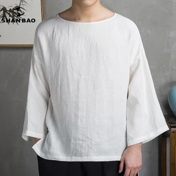SHAN BAO brand original Chinese style men's casual seven-point sleeve T-shirt 2020 summer thin section linen loose T-shirt
SHAN BAO brand original Chinese style men's casual seven-point sleeve T-shirt 2020 summer thin section linen loose T-shirt
