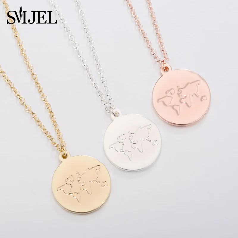 SMJEL Personalized World Necklace Map Men Women Stainless Steel Circle Pendant Map Necklaces Choker Traveler Jewelry Gifts
SMJEL Personalized World Necklace Map Men Women Stainless Steel Circle Pendant Map Necklaces Choker Traveler Jewelry Gifts