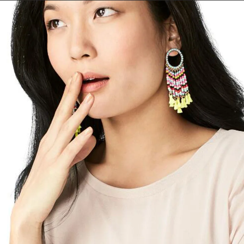 Miwens Brand New Arrival Ethnic Vintage Beads Tassel Earrings For Women Hot Boho Style Romantic Multi-color Big Drop Earring
Miwens Brand New Arrival Ethnic Vintage Beads Tassel Earrings For Women Hot Boho Style Romantic Multi-color Big Drop Earring