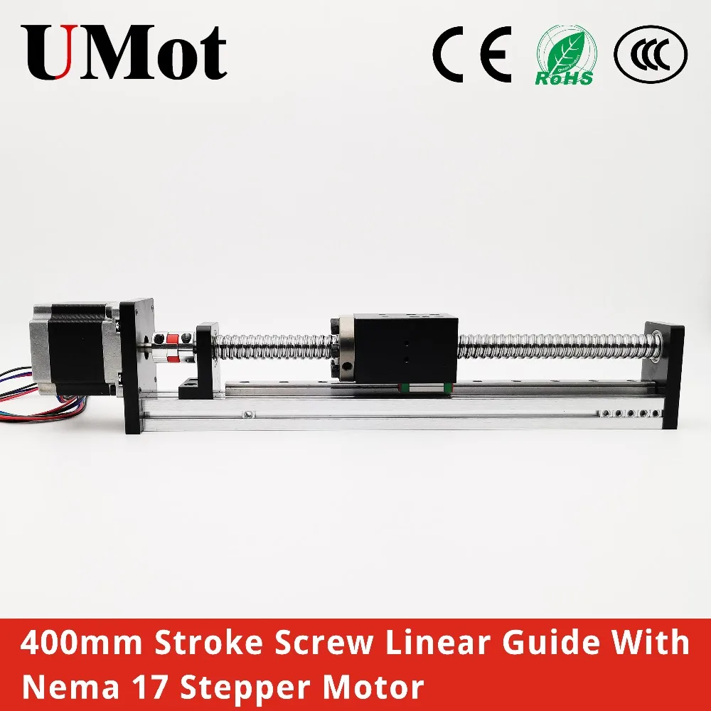 

Screw Linear Motion Guide With Nema 17 Stepper Motor Free Shipping 400mm Stroke Linear Rail for 3D Printer CNC Parts XYZ Axis