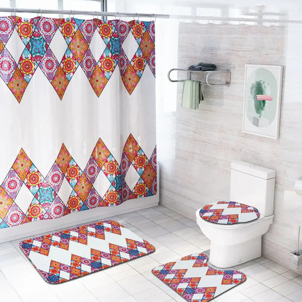 Bohemian Style Bathroom Printing Shower Curtain/Floor Mat Set Bathroom Mat Toilet Seat
Bohemian Style Bathroom Printing Shower Curtain/Floor Mat Set Bathroom Mat Toilet Seat