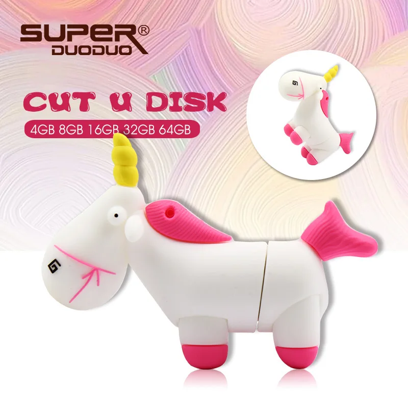 New Style Cartoon Unicorn USB Flash Drives Real Capacity Horse Pen Drive 4GB 8GB 16GB 32GB 64GB Cute Bear Memory Stick Pendrives
New Style Cartoon Unicorn USB Flash Drives Real Capacity Horse Pen Drive 4GB 8GB 16GB 32GB 64GB Cute Bear Memory Stick Pendrives