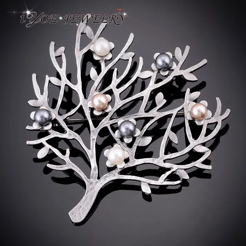 IYOE Antiqued Silver Color" Life Tree " Brooches Christmas Present Retro Style Imitation Pearl Collar Brooch Pins For Women
IYOE Antiqued Silver Color" Life Tree " Brooches Christmas Present Retro Style Imitation Pearl Collar Brooch Pins For Women