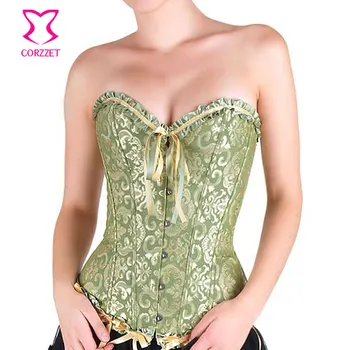 2550# Green Victorian Jacquard Gothic Corsets and Bustiers Burlesque Corpetes E Espartilhos Sexy Corset Corselet Overbust Korset
2550# Green Victorian Jacquard Gothic Corsets and Bustiers Burlesque Corpetes E Espartilhos Sexy Corset Corselet Overbust Korset