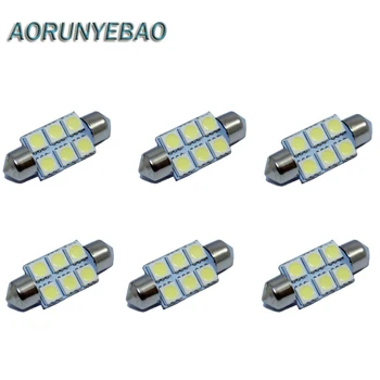 AORUNYEBAO 6pcs Super Bright White Festoon 31mm 36mm 39mm 41mm Led 5050 SMD Dome Map Interior Lights 12V Car C5W LED bulb Lamp
AORUNYEBAO 6pcs Super Bright White Festoon 31mm 36mm 39mm 41mm Led 5050 SMD Dome Map Interior Lights 12V Car C5W LED bulb Lamp