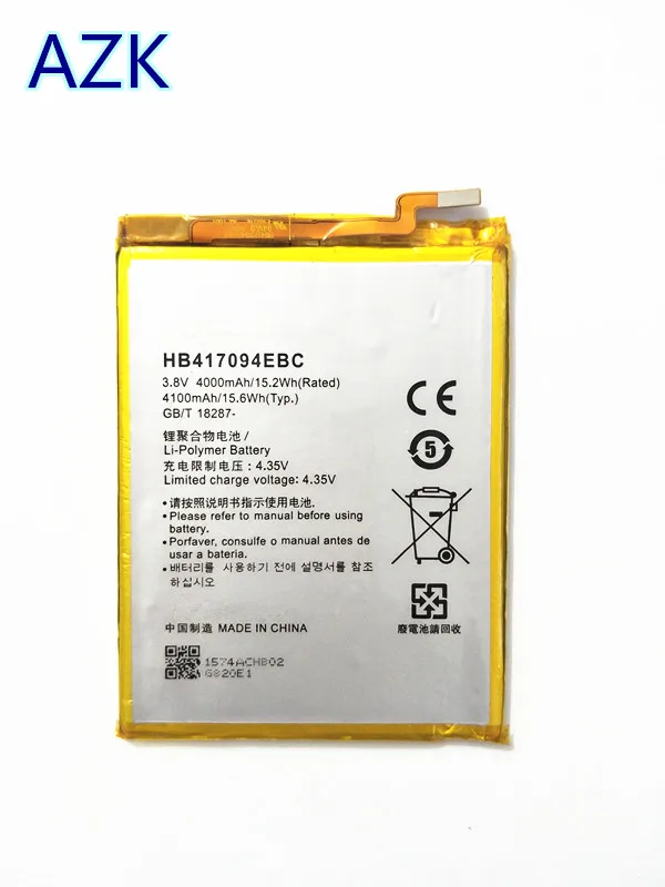 AZK High quality 4000mAh HB417094EBC Battery for Huawei MATE 7 MT7-TL10 MT7-CL00 Cell Phone Batterie Batterij Bateria
AZK High quality 4000mAh HB417094EBC Battery for Huawei MATE 7 MT7-TL10 MT7-CL00 Cell Phone Batterie Batterij Bateria