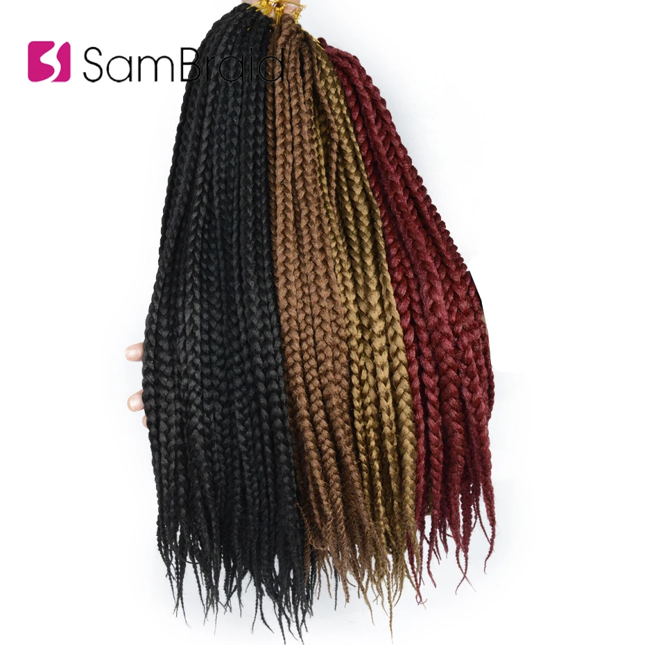 SAMBRAID Crochet Box Braids Hair 12 Roots Synthetic Crochet Braids Hair Extensions Braiding Hair Black Brown Braids For Women
SAMBRAID Crochet Box Braids Hair 12 Roots Synthetic Crochet Braids Hair Extensions Braiding Hair Black Brown Braids For Women