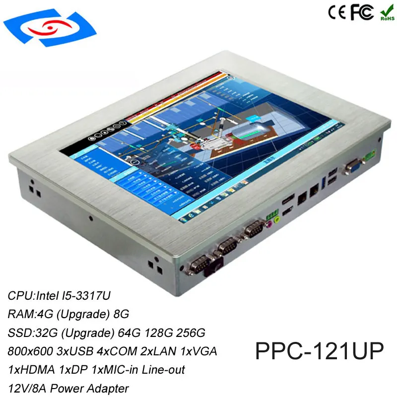 Low Cost 12.1" With SSD 32GB Rugged Industrial Tablet PC With Onboard 4G Optional DDR3 4G MAX 8G Application Commercial Panel PC
Low Cost 12.1" With SSD 32GB Rugged Industrial Tablet PC With Onboard 4G Optional DDR3 4G MAX 8G Application Commercial Panel PC