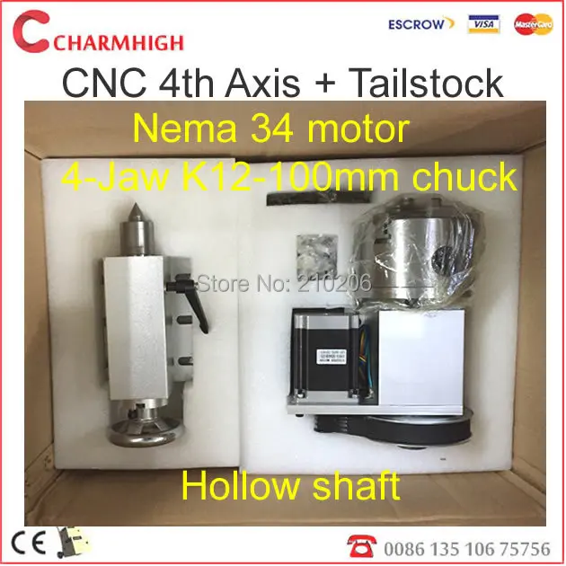 Nema 34 stepper motor (4:1) K12-100mm 4 Jaw Chuck 100mm CNC 4th axis A aixs rotary axis + tailstock for cnc router, best quality
Nema 34 stepper motor (4:1) K12-100mm 4 Jaw Chuck 100mm CNC 4th axis A aixs rotary axis + tailstock for cnc router, best quality