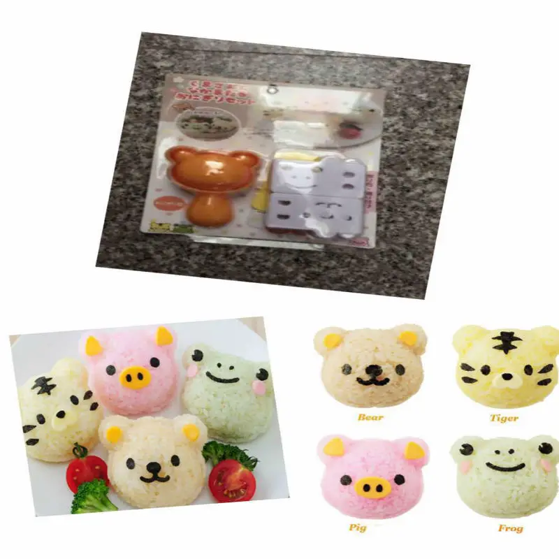 Bear frog tiger pig Sushi set mold embossing diy when laver rice and vegetable roll cartoon baby Steamed Rice DIY cooking tools
Bear frog tiger pig Sushi set mold embossing diy when laver rice and vegetable roll cartoon baby Steamed Rice DIY cooking tools