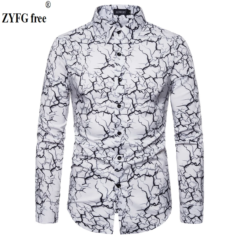 ZYFG free men shirts long sleeve lightning print turn-down collar shirt simple casual gentleman fashion male Tops 
ZYFG free men shirts long sleeve lightning print turn-down collar shirt simple casual gentleman fashion male Tops