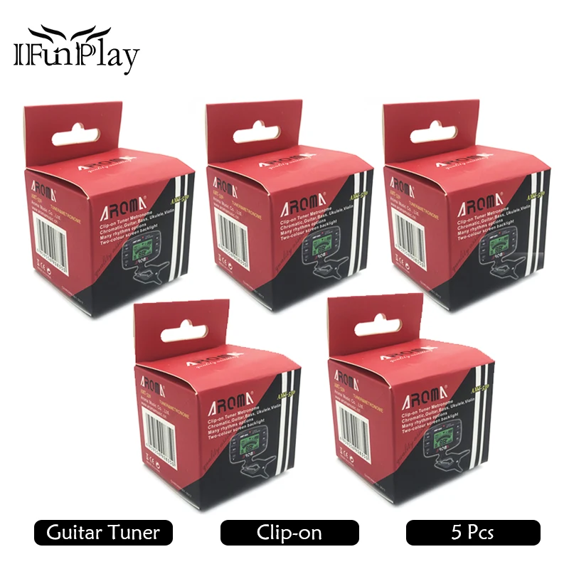 5pcs ENO JOYO AROMA Clip On Guitar Tuner Portable Universal Digital Tuner for Chromatic Guitar Bass Ukulele Violin
5pcs ENO JOYO AROMA Clip On Guitar Tuner Portable Universal Digital Tuner for Chromatic Guitar Bass Ukulele Violin
