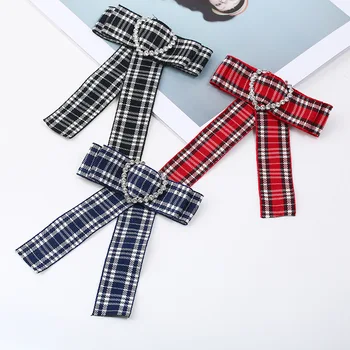 New European Classic Plaid Fabric Bowtie Heart Crystal Long Big Bow Ties for Women Female Party Dress Shirt Ccessorries Duftgold
New European Classic Plaid Fabric Bowtie Heart Crystal Long Big Bow Ties for Women Female Party Dress Shirt Ccessorries Duftgold