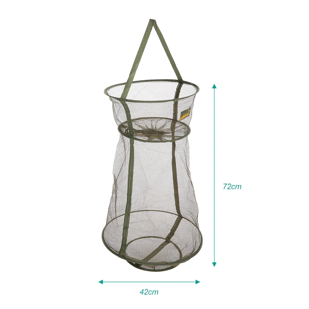 Crab Fish Crawdad Lobster Shrimp Fishing Bait Cast Dip Net Mesh Hoop Trap KK