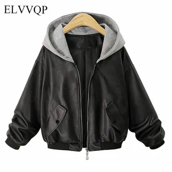 Spring Windbreaker Female PU Leather Jacket Plus Size 4XL Black Hooded Bomber Jackets 2018 Vintage Big Size Jackets for Women 
Spring Windbreaker Female PU Leather Jacket Plus Size 4XL Black Hooded Bomber Jackets 2018 Vintage Big Size Jackets for Women