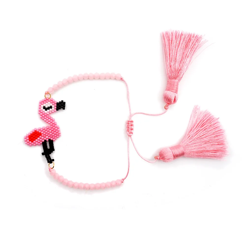 New Trendy Handmade Pink Bracelets Pink Friendship Rope Tassel Beads Weaving Flamingo Bracelets Woman Jewelry Cute Gifts
New Trendy Handmade Pink Bracelets Pink Friendship Rope Tassel Beads Weaving Flamingo Bracelets Woman Jewelry Cute Gifts