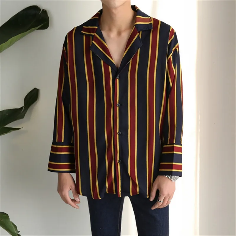 Male Spring Autumn Hip Hop Streetwear Fashion Casual Loose Couple Shirt Korean Harajuku GD Chiffon Pajamas Striped Shirts
Male Spring Autumn Hip Hop Streetwear Fashion Casual Loose Couple Shirt Korean Harajuku GD Chiffon Pajamas Striped Shirts