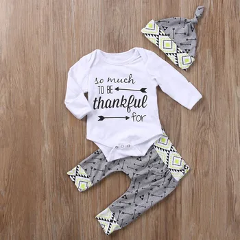 2018 Spring and Autumn New Children Suit with Hat Baby Boy Letter Arrow Print Three-piece Suit Toddler Rompers Newborns Clothes
2018 Spring and Autumn New Children Suit with Hat Baby Boy Letter Arrow Print Three-piece Suit Toddler Rompers Newborns Clothes