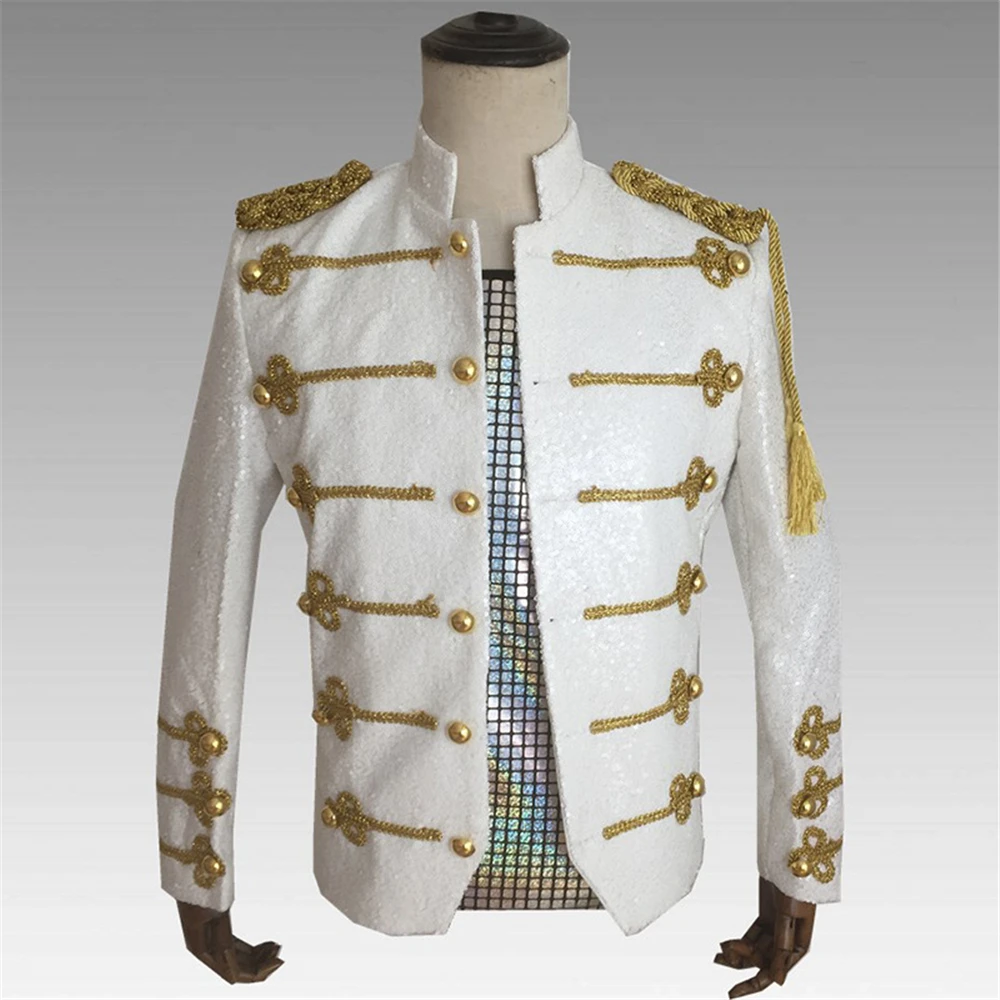 Nightclub bar male band rock singer Cosplay costume Michael Jackson coat dance Sequins suit jacket stage singer Cosplay costumes
Nightclub bar male band rock singer Cosplay costume Michael Jackson coat dance Sequins suit jacket stage singer Cosplay costumes