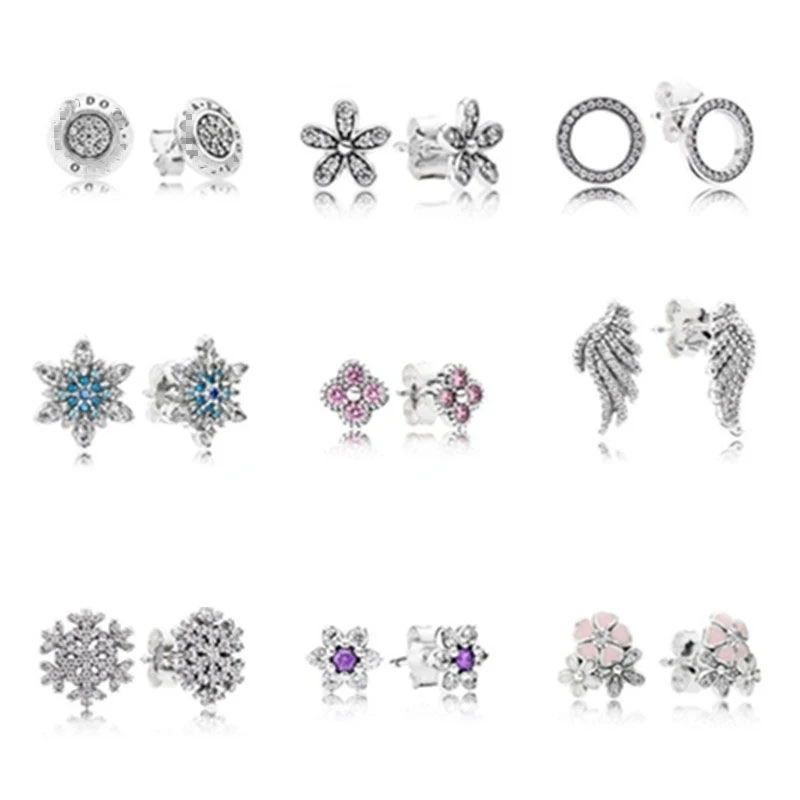 Fits Pandora Charm Female Party Gift Jewelry Snowflake Magnolia Daisy Flower Four-leaf Clover Sterling Silver 925 Earrings
Fits Pandora Charm Female Party Gift Jewelry Snowflake Magnolia Daisy Flower Four-leaf Clover Sterling Silver 925 Earrings