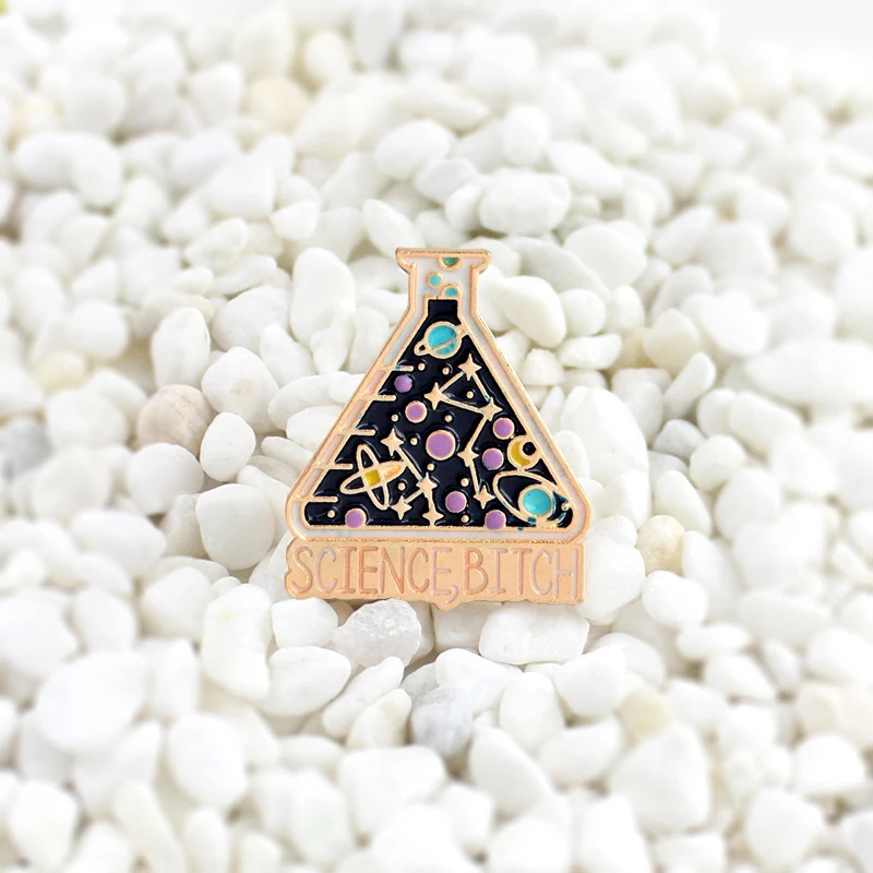 Science experiment bottle enamel pin creativity Universe space Lucky brooch Full of imagination badges | Украшения и аксессуары