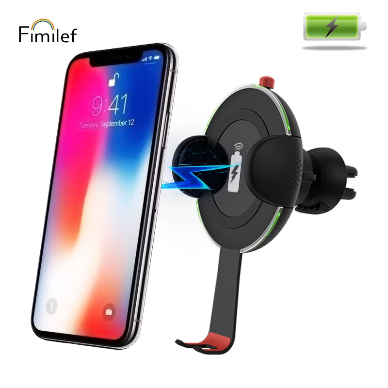 Fimilef 10W Wireless Charger Stand for iPhone X8 Plus Air Vent Mount Holder Fast Charging Car Wireless Charger for Samsung S9 S8
Fimilef 10W Wireless Charger Stand for iPhone X8 Plus Air Vent Mount Holder Fast Charging Car Wireless Charger for Samsung S9 S8
