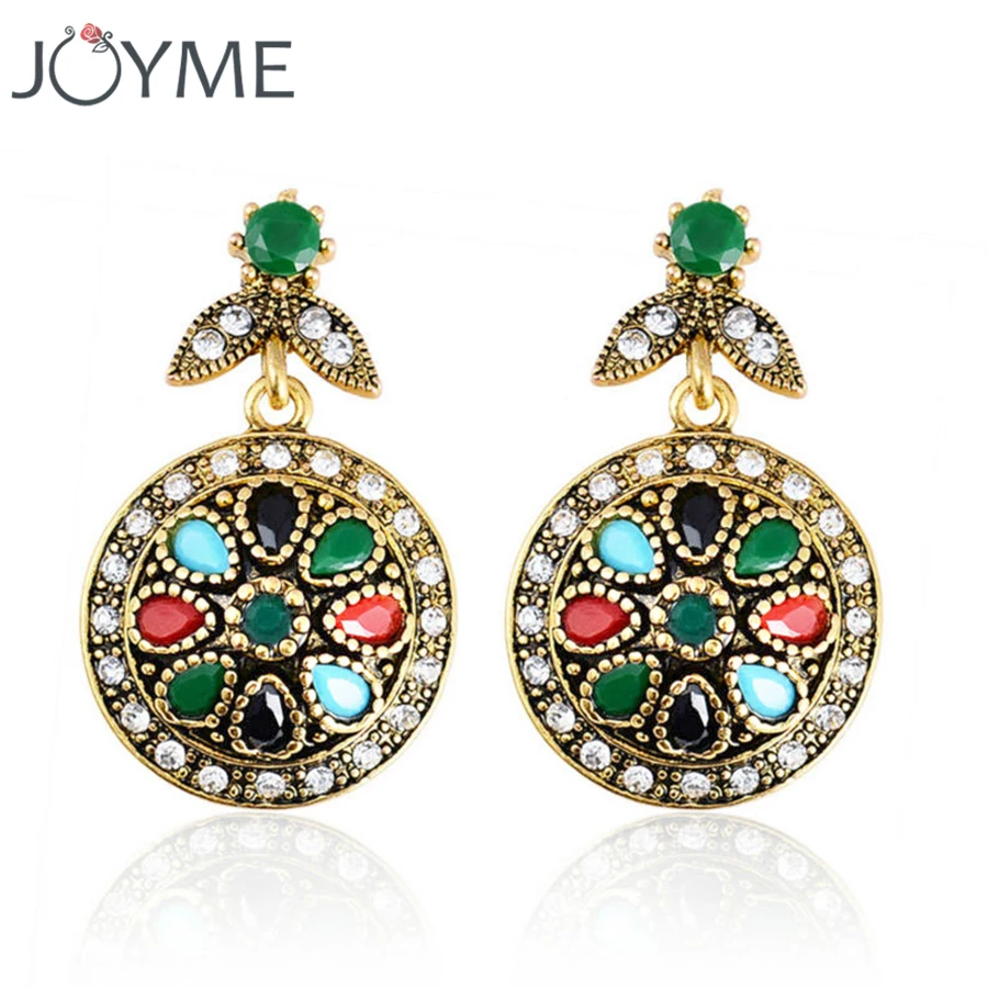 Бренд Joyme новые этнические Круглые разноцветные Висячие висячие серьги с цветами