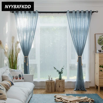 High Quality Solid Color Translucidus Polyester Linen Bedroom Curtain Blue Tulle Curtains For Living Room Curtain Finished
High Quality Solid Color Translucidus Polyester Linen Bedroom Curtain Blue Tulle Curtains For Living Room Curtain Finished
