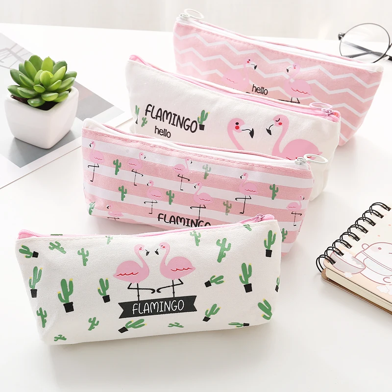 2018 New Cartoon Flamingo Pencil Case Large Capacity Bag | Канцтовары для офиса и дома