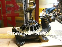 00835 Collectibles Smoked censer good luck totem Turtle Crane Long-lived bronze statue
00835 Collectibles Smoked censer good luck totem Turtle Crane Long-lived bronze statue