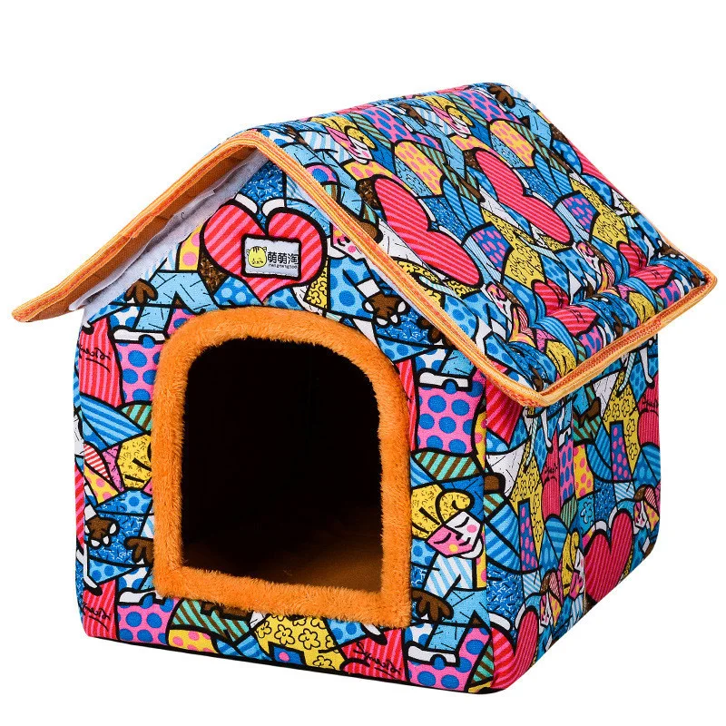 

Folding Dog House Pet Yurt Home Shape Dog Bed For Small Medium Dogs Puppy Kennel Cat Animals Nest House With Mat Chihuahua Tent