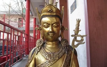 43"Tibet Buddhism temple classic Bronze Gild Padmasambhava Master Buddha Statue
43"Tibet Buddhism temple classic Bronze Gild Padmasambhava Master Buddha Statue
