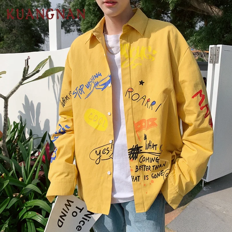 KUANGNAN Personality Printed Shirt Men Streetwear Men Shirt Long Sleeve Mens Shirts Casual Slim Fit Clothing 5XL 2019 Spring New
KUANGNAN Personality Printed Shirt Men Streetwear Men Shirt Long Sleeve Mens Shirts Casual Slim Fit Clothing 5XL 2019 Spring New