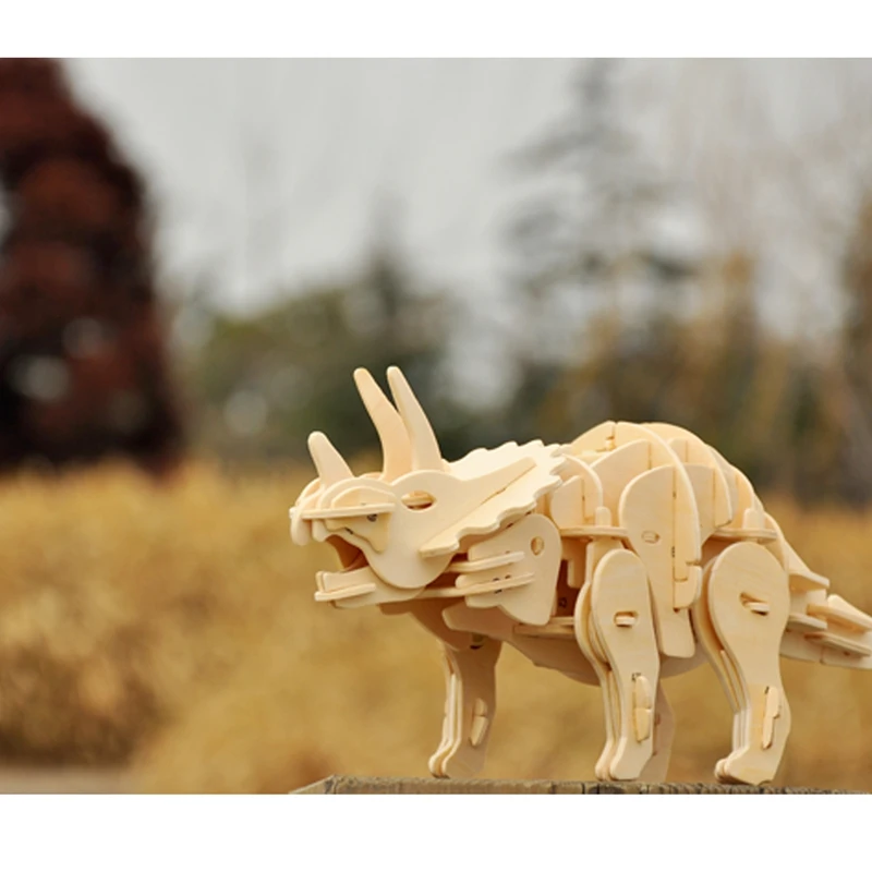 Puzzle Interactif Dinosaure Triceratops 3D DIY En Bois Jouet pour Enfants et Adultes HTB1hc3FqL9TBuNjy0Fcq6zeiFXaH