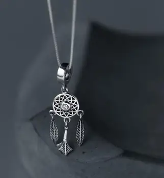 real. 925 Sterling Silver jewelry Dream Catcher Necklace /Pendants Dreamcatcher Tassel Feather Charms Women's GTLX1240
real. 925 Sterling Silver jewelry Dream Catcher Necklace /Pendants Dreamcatcher Tassel Feather Charms Women's GTLX1240